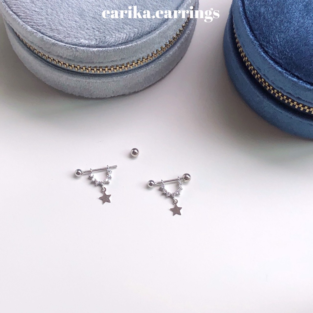 ภาพหน้าปกสินค้า(กรอกโค้ด L5ZDZ ลด 50.-) earika.earrings - comet piercing จิวหูเงินแท้จี้ดาว (ราคาต่อชิ้น) เหมาะสำหรับคนแพ้ง่าย