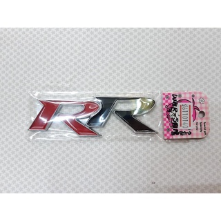 โลโก้ RR พลาสติกชุบ แดงดำ แบบแปะ (กว้าง3cmXยาว10.5cm)