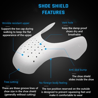 ป้องกันการย่น ล้างทําความสะอาดได้ ป้องกัน งอ แตก แคป นิ้วเท้า รองรับ รองเท้า ยืด น้ําหนักเบา รักษารองเท้ากีฬา โล่ 1 คู่