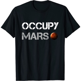 เสื้อยืดลําลอง ผ้าฝ้ายแท้ พิมพ์ลาย Occupy Mars Space Explorer แฟชั่นสําหรับผู้ชาย