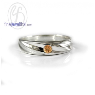 Finejewelthai-แหวนบุษราคัม-บุษราคัม-แหวนพลอย-แหวนประจำเดือนเกิด-Yellow Sapphire-Silver-Ring-Birthstone-R1259yl