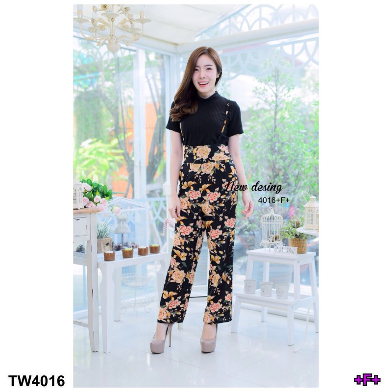 เสื้อคอเต่า-ผ้าคอตตอนแมงโก้-เอี้ยมกางเกงเอวสูงลายดอกผ้าคอตตอน-ซิปหลัง-เก๋ๆ-ทรงสวย-งานสวยดูดีใส่ได้ตลอด