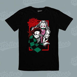 เสื้อเบลาส์ - Unseix ฤดูร้อนบุรุษอะนิเมะญี่ปุ่นฆ่าปีศาจ Tanjiro Nezuko เสื้อยืด