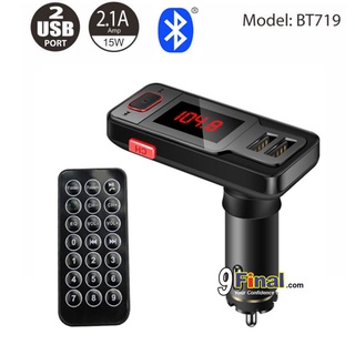9FINAL BT719 เครื่องเล่น mp3 รถยนต์ Wireless Bluetooth Speaker Car Kit LCD FM Transmitter MP3 Dual USB Charger