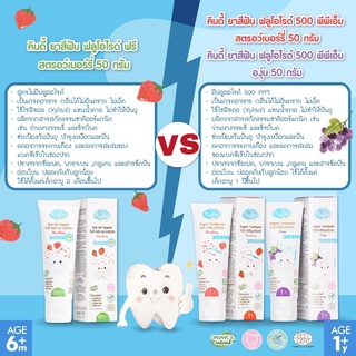 ภาพขนาดย่อของภาพหน้าปกสินค้าKINDEE คินดี้ ยาสีฟันออร์แกนิค กลืนได้ มี 4 สูตร 0-1000 PPM Organic Toothpaste จากร้าน babyf4 บน Shopee