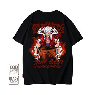 เสื้อยืดผ้าฝ้ายพิมพ์ลายAnime LUFFY GEAR 5 ONE PIECE 0037 Baju Anime