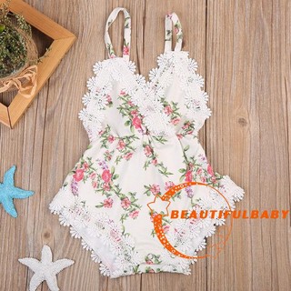 FUT-ทารกแรกเกิดทารกแรกเกิดเสื้อผ้าเด็กทารกเสื้อผ้าแขนกุด Floral Lace Floral Jumpsuit Sunsuit เสื้อผ้า Baby Girl