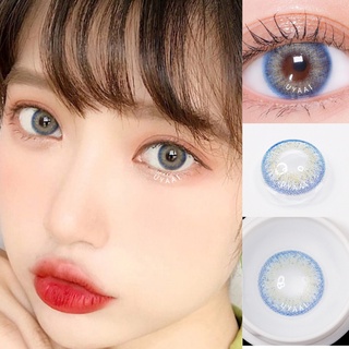 【graded Lens】uyaai คอนแทคเลนส์สายตาสั้น สีฟ้า ใช้ได้หนึ่งปี 0.00~-8.00 2 ชิ้น
