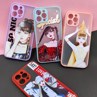 พร้อมส่ง  REALME C21 C25 C12 เคสTPU ขอบสีหลังขุ่นกันกล้อง กันเลนส์กล้อง เคสมือถือ ลายการ์ตูน