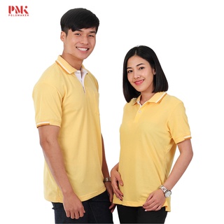 ภาพหน้าปกสินค้าเสื้อโปโล สีเหลือง ขลิบขาว-ทอง PK100 - PMK Polomaker ที่เกี่ยวข้อง