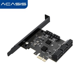 Acasis SATA การ์ด 3.0 เป็น 5 8 10 พอร์ต 6 Gbps PCIe เป็น SATA ตัวควบคุมขยาย SATA 3.0 soft Raid สามารถใช้เป็นระบบบูทดิสก์ รองรับฮาร์ดดิสก์ SSD HDD ชิป JMB585