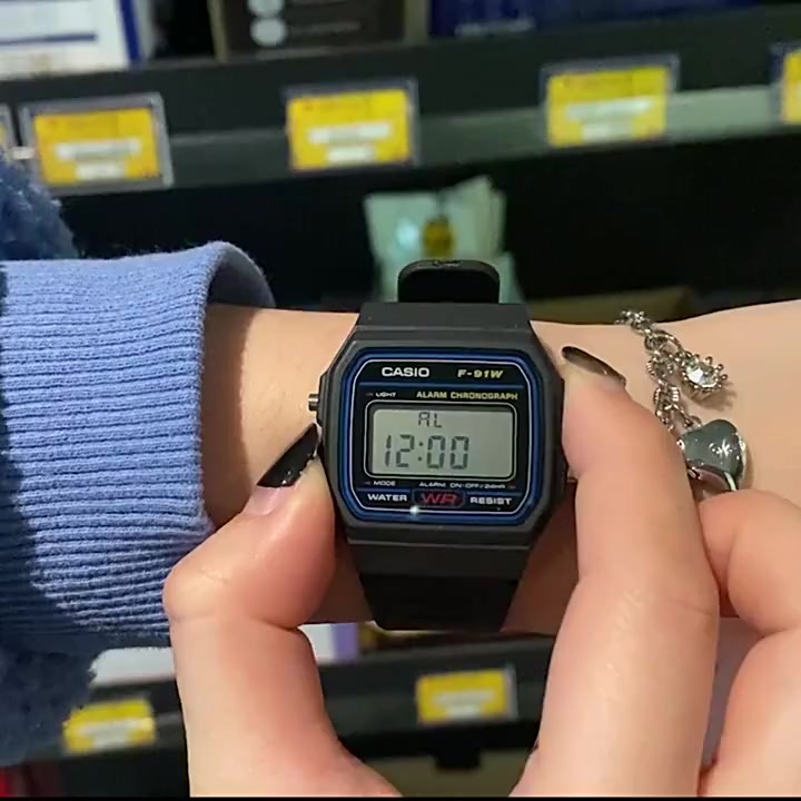 casio-นาฬิกาข้อมือดิจิทัล-กันน้ํา-สําหรับผู้ชาย-f-91w