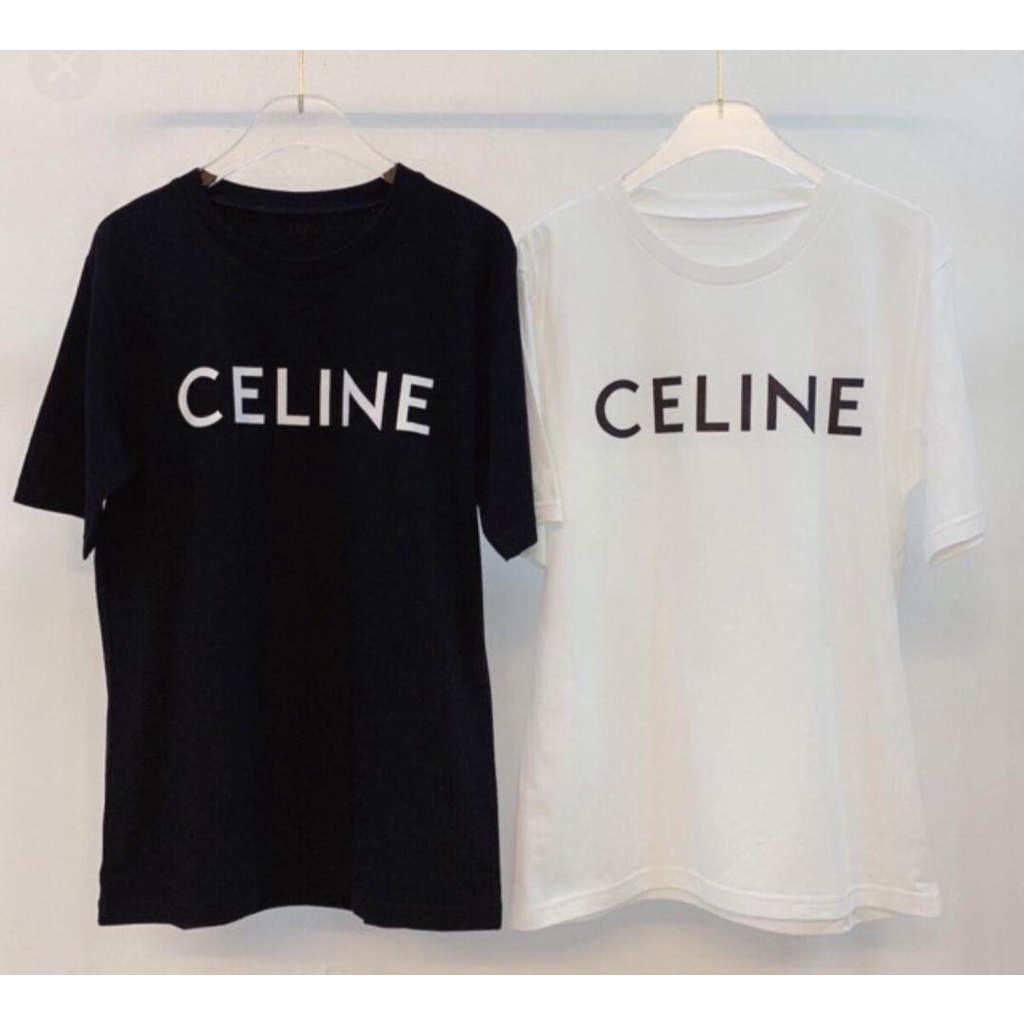 เสื้อยืดโอเวอร์ไซส์เสื้อยืด-c-e-l-i-n-e-แบบเจนนี่-ลิซ่าแบล็คพิ้งค์-เนื้อผ้าคอตตอน