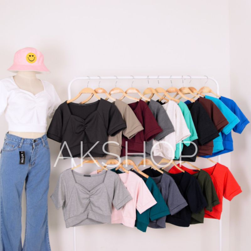 ak-shop-เสื้อครอปแขนสั้น-คอหัวใจ-no-183