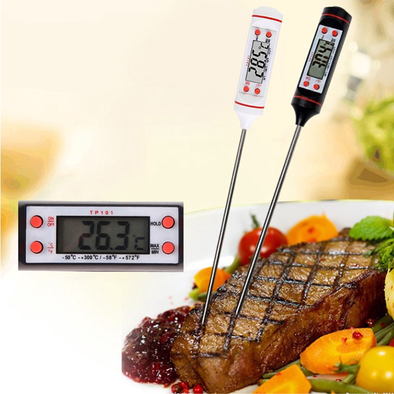 เครื่องวัดอุณหภูมิอาหาร-จอแสดงผลแบบดิจิทัล-สำหรับใช้ในครัว