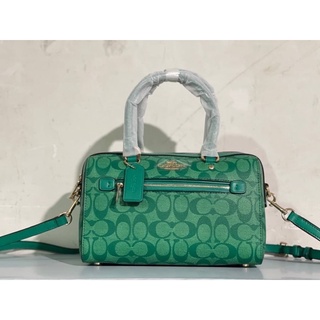 Coach Rowan Satchel With  Garden Plaid Print C8593