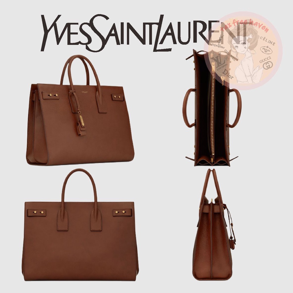 shopee-ลดกระหน่ำ-ของแท้-100-yves-saint-laurent-brand-new-sac-de-jour-grain-leather-slimline-large-bag