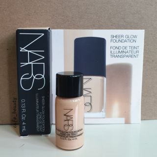 รองพื้นนาร์ส Nars sheer glow foundation Mont Blanc /punjab ขนาดทดลอง 4 ml