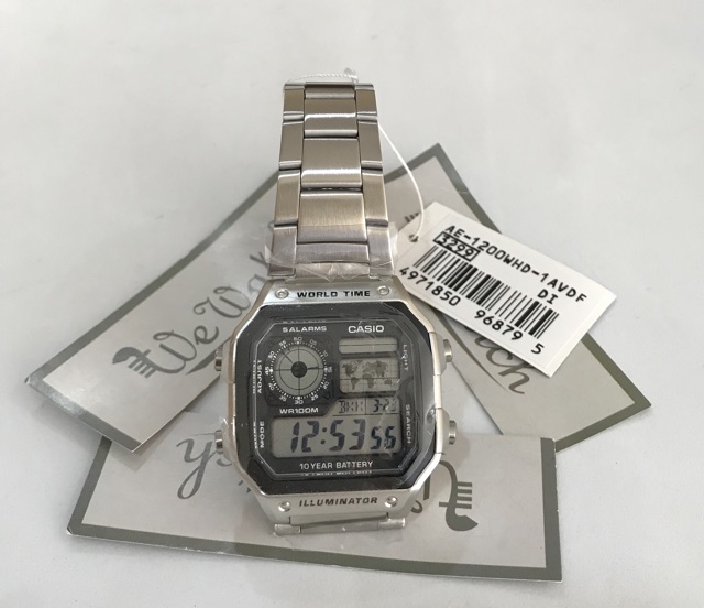 ภาพสินค้าCASIO % AE-1000WD-1A AE-1100WH-1A AE-1200WHD-1A AE-2000WD-1A นาฬิกาผู้ชาย Digital สายเหล็ก กล่องและรับประกัน1ปี จากร้าน wewatchs บน Shopee ภาพที่ 5