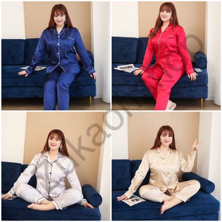 ภาพหน้าปกสินค้าชุดนอนผ้าซาตินขายาว ไซส์ใหญ่  ชาย-หญิงใส่ได้ 3XL-6XL คนอวบ คนอ้วน ชุดนอนผู้หญิง #S12 ซึ่งคุณอาจชอบสินค้านี้