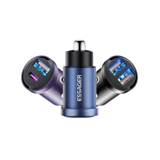 Essager ที่ชาร์จโทรศัพท์มือถือ 30W USB Type-C Mini ชาร์จเร็ว 3.0 สําหรับ iP Huawei Auto Type C PD 3.0