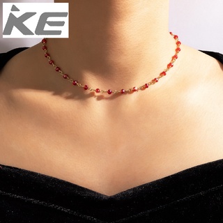 Simple Necklace Festive Red Beads Single Necklace for girls for women low price