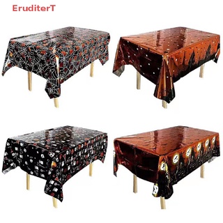 [EruditerT] ผ้าปูโต๊ะฟิล์มอลูมิเนียม ลายปราสาทผี ขนาด 137 ซม. X 183 ซม. สําหรับตกแต่งฮาโลวีน