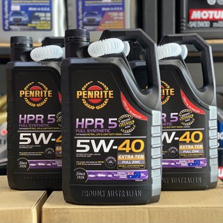 [สูตรใหม่ล่าสุด] Penrite HPR5 5w40 Fullsynthetic API:SP ขนาด 5ลิตร และ 1ลิตร