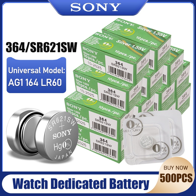 500pcs-original-sony-364-sr621sw-ag1-164-sr60-lr60-sr621-lr621-1-55v-silver-oxide-battery-for-toy-watch-remote-button-co