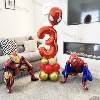 In stock  1set Marvel 3D Spiderman Foil Balloons Latex Air Globos Garland Arch Kit Birthday Theme Party Supplies Decoration Kids Gift Toys