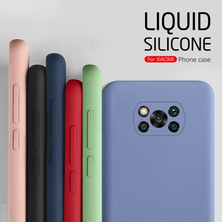 เนื้อนิ่ม เคสมือถือ ซิลิโคน สีพื้น สำหรับ Liquid Case Xiaomi Mi 9T 10T Pro Poco X3 NFC F2