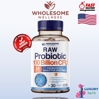 ภาพหน้าปกสินค้าRaw Probiotics 100 Billion CFU Organic With Prebiotics, 30 capsules ซึ่งคุณอาจชอบสินค้านี้