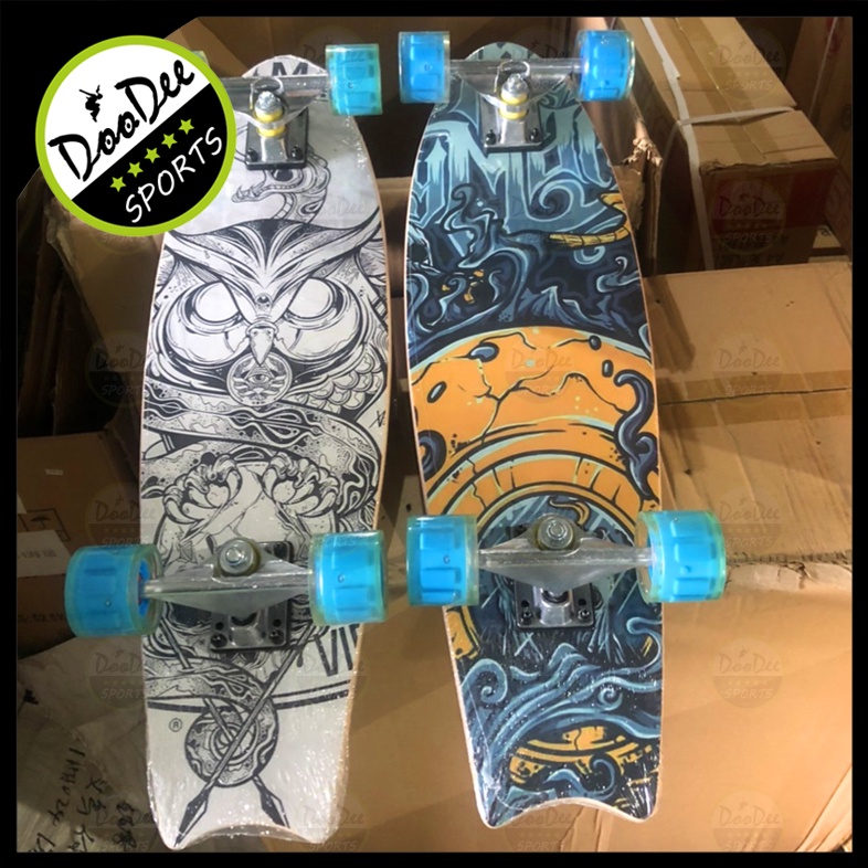 สเก็ตบอร์ด-skateboards-สเก็ตบอร์ดแท้ๆ-สเก็ตบอร์ดทรงหางปลา-แฟชั่นสเก็ตบอร์ด-ล้อไฟ-6045-เซิฟสเก็ต-เซิร์ฟสเก็ตบอ