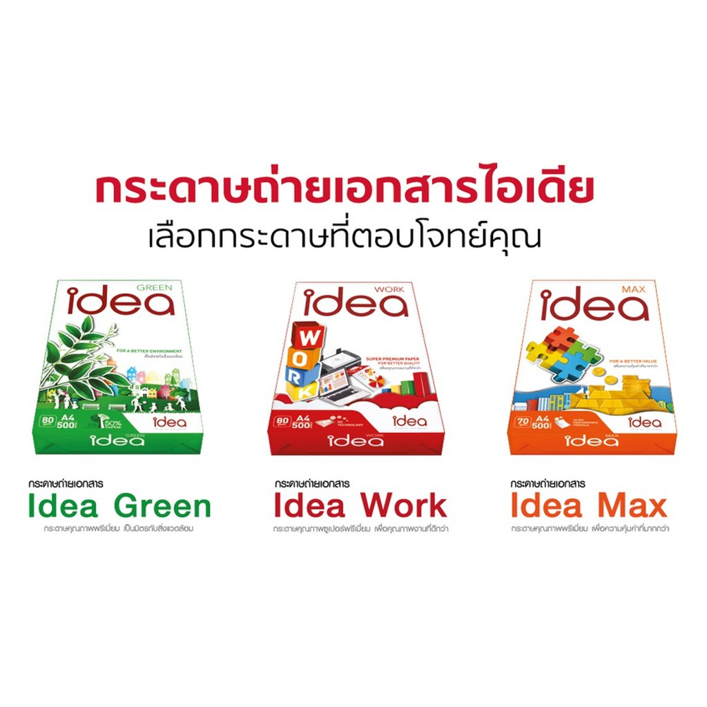 idea-กระดาษถ่ายเอกสาร-70-แกรม-และ-80-แกรม-a4-จำนวน-1-รีม-idea-green-idea-max-idea-work