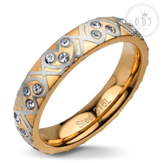 555jewelry แหวน รุ่น MNR-111G-C  (สี Pink Gold) [R23]