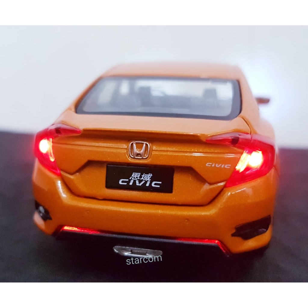 โมเดลรถยนต์-honda-civic-2019-5-ประตู-ทำจากเหล็ก-สัดส่วน-1-32-ประตูซ้ายขวา-และฝากระโปรง-หน้าหลัง-เปิดได้เหมือนจริง