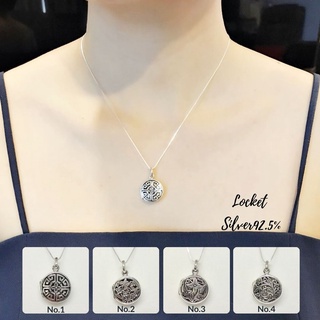 JS0562จี้เงินแท้92.5% จี้ล็อกเก็ต Locket ใส่รูปด้านในได้ค่ะ ใส่ได้ 2 ภาพ ไม่ใหญ่มากเท่าเหรียญ 50 สตางค์(16mm.)ไม่รวมสร้อ