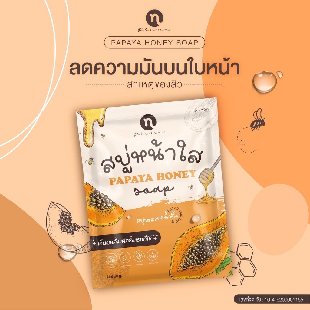 papaya-honey-soap-สบู่มะละกอน้ำผึ้งหน้าใส-ลดสิว