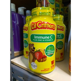 Exp.05/2024 Lil Critters Immune C Plus Zinc &amp; Vitamin D วิตามินซี วิตามินดี และซิงค์ รสผลไม้รวม🍋🍊🍓🍒 แบบกัมมี่🍬 190 เม็ด