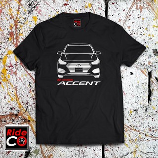 เสื้อยืดสีขาว - RIDECO เสื้อยืดติดรถยนต์ HYUNDAI ACCENT 2020