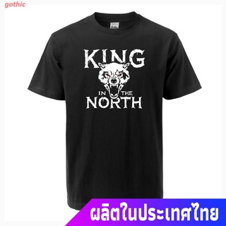 gothic เสื้อยืดลำลอง 2022 Summer New Game Of Thrones T Shirt King In The North Print Fashion Casual Loose Cotton High Qu