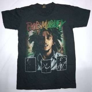 เสื้อวง Bob Marley บ๊อบ มาร์เลย์ ผ้า คอตตอน 50% โพลี 50% (ผ้าบาง50/50)