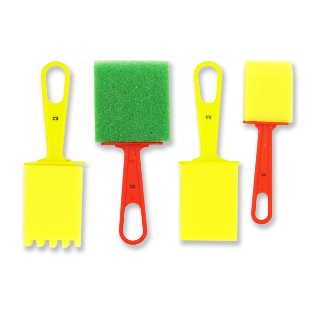 โค้ดincsm4lขั้นต่ำ49ลด20-nandee-sponge-brush-set-ชุดแปรงฟองน้ำแบบด้ามพลาสติก-nandee-แพ็ค-4-ชิ้น