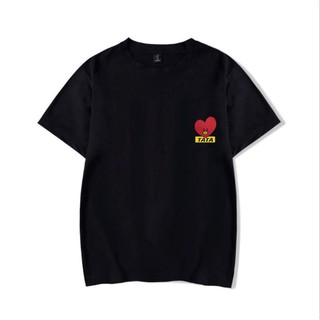 T-shirt  bts/bt 21 เสื้อยืดแขนสั้นสีดํา rm/jungko/jhope/v/jiminS-5XL