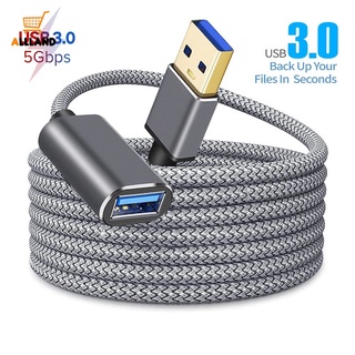 สายเคเบิลไนล่อนถัก USB 3.0 ตัวผู้ เป็นตัวเมีย ความเร็วสูง 5Gbps สําหรับโปรเจคเตอร์ TV กล้องคอมพิวเตอร์