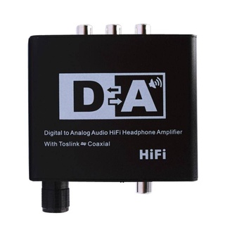 กล่องแปลงDigital to Analog Audio HiFi Headphone Amplifier With Toslink-Coaxial(Optical+Coaxial)(Black)