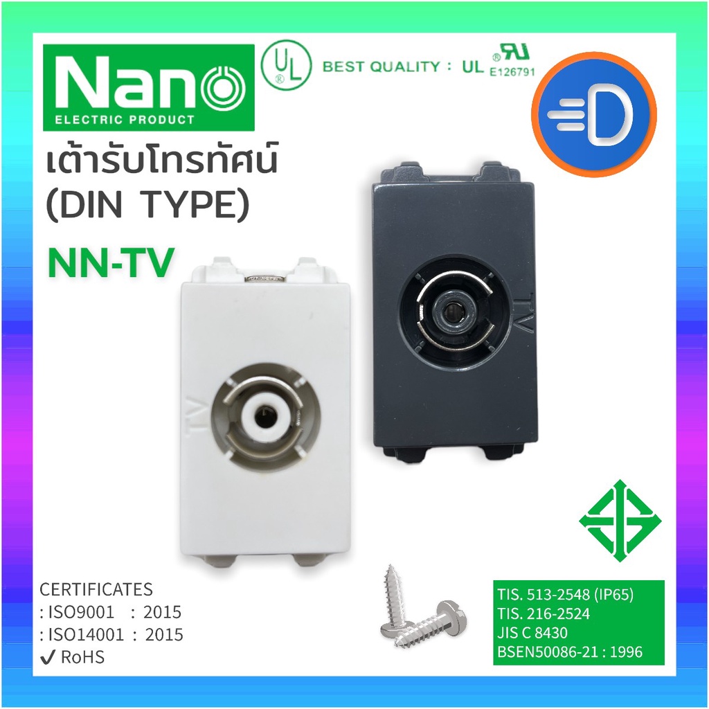 ภาพหน้าปกสินค้าNANO NN-TV เต้ารับโทรทัศน์ NANO แบบ DIN Type จากร้าน 3ddd.shop บน Shopee