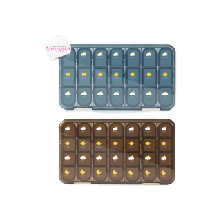 Merkeza Weekly Pill Organizer กล่องยา รายสัปดาห์ 21 / 28 ช่อง รายอาทิตย์ ตลับยา ตลับใส่ยา กล่องเก็บยา ยา กล่องใส่ยา