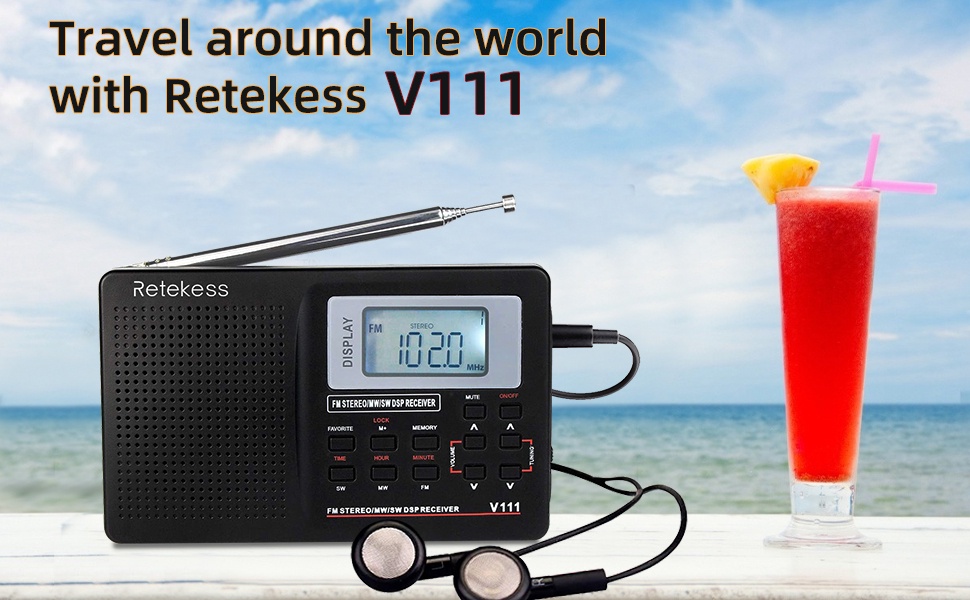 รูปภาพเพิ่มเติมเกี่ยวกับ Retekess V111 วิทยุ AM FM แบบพกพา (สีดำ)