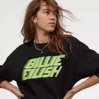เสื้อยืดอินเทรนด์ผู้ชายอินเทรนด์ผู้หญิงBillie Eilish Racer Premium Cal T-shirt Saablon Green Highlighter S - XxxlS-3XL